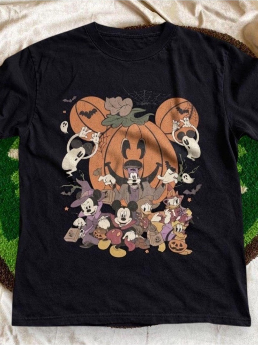 Gildan Black Halloween Mickey & Friends Pumpkin Graphic Tee